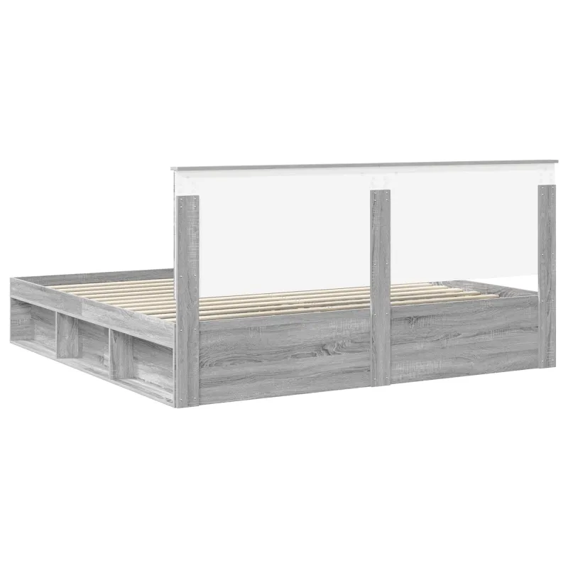 Lovos rėmas Pilkas Sonoma 200 x 200 cm Kietos pušies mediena