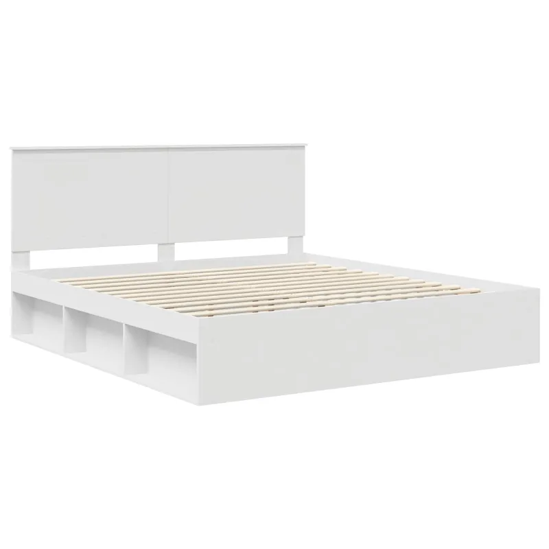 Lovos rėmas Balta 180 x 200 cm Kietos pušies mediena