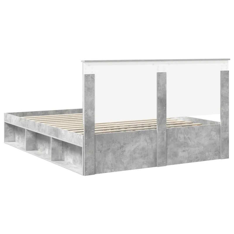 Lovos rėmas Betoninė 160 x 200 cm Kietos pušies mediena