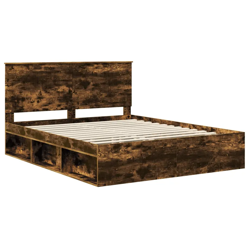 Lovos rėmas Rūkyta ąžuolas 160 x 200 cm Kietos pušies mediena