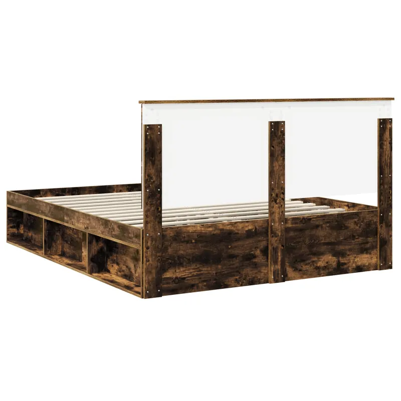 Lovos rėmas Rūkyta ąžuolas 160 x 200 cm Kietos pušies mediena