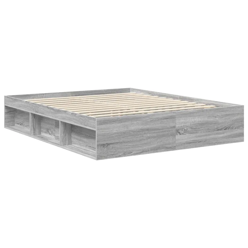 Lovos rėmas Pilkas Sonoma 160 x 200 cm Kietos pušies mediena