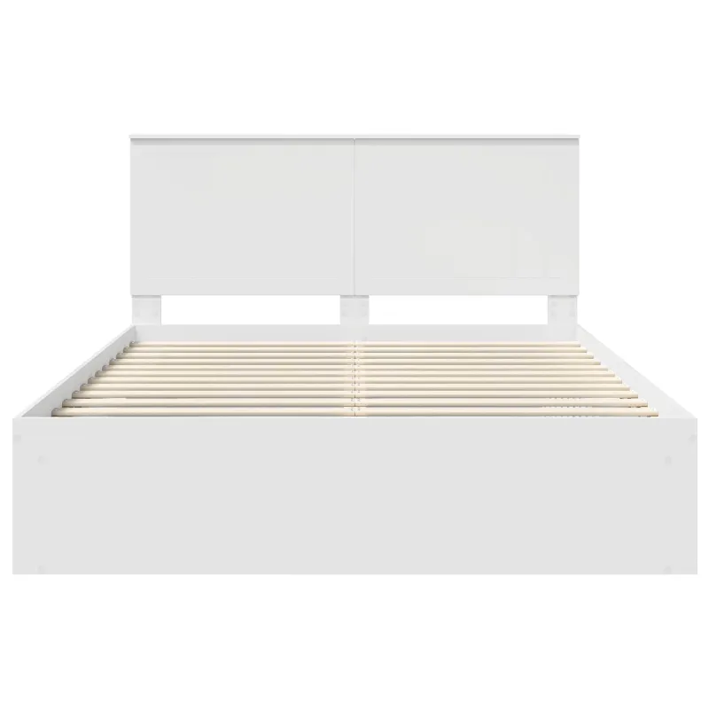 Lovos rėmas Balta 150 x 200 cm Kietos pušies mediena