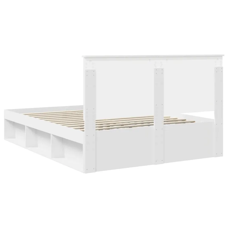 Lovos rėmas Balta 150 x 200 cm Kietos pušies mediena