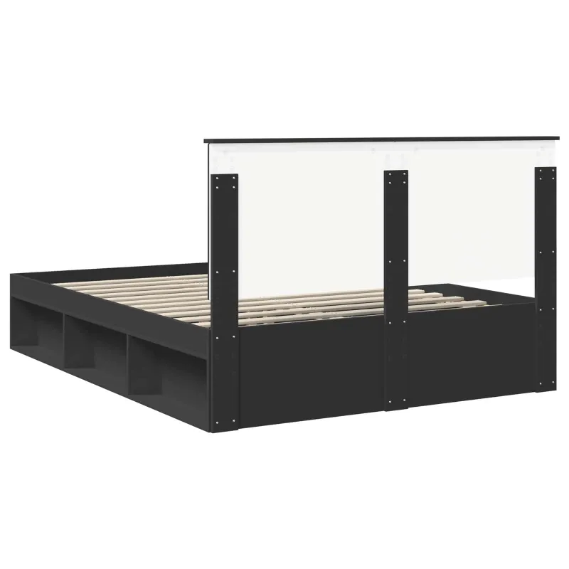 Lovos rėmas Juoda 150 x 200 cm Kietos pušies mediena