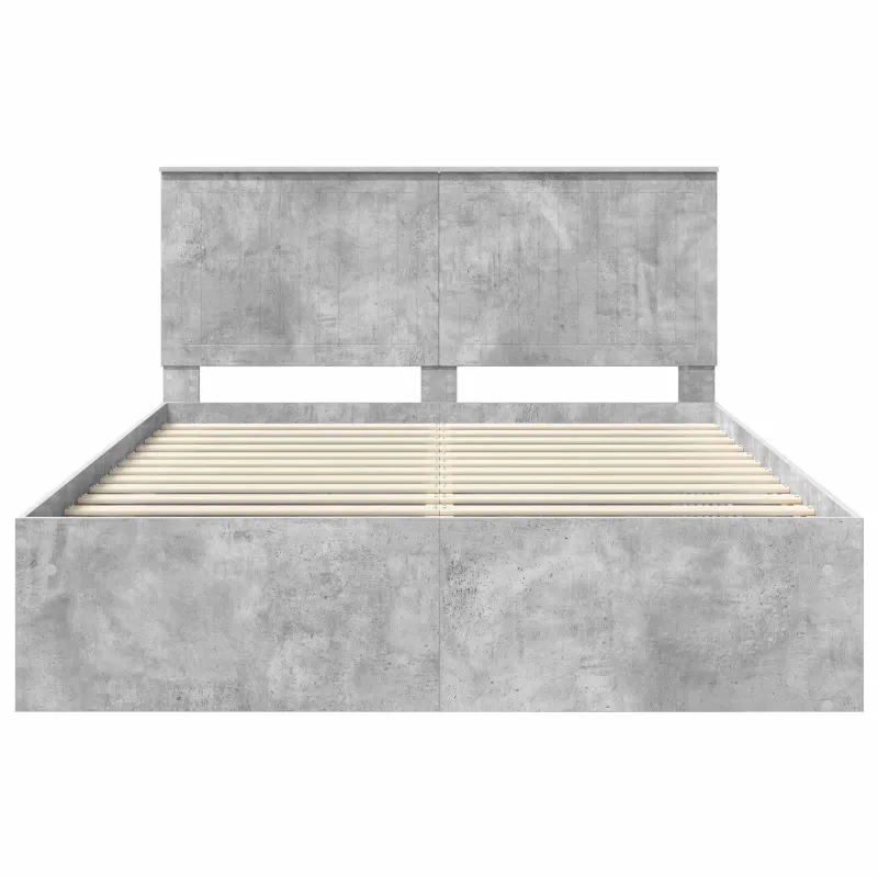 Lovos rėmas Betono pilka 150 x 200 cm Kietos pušies mediena