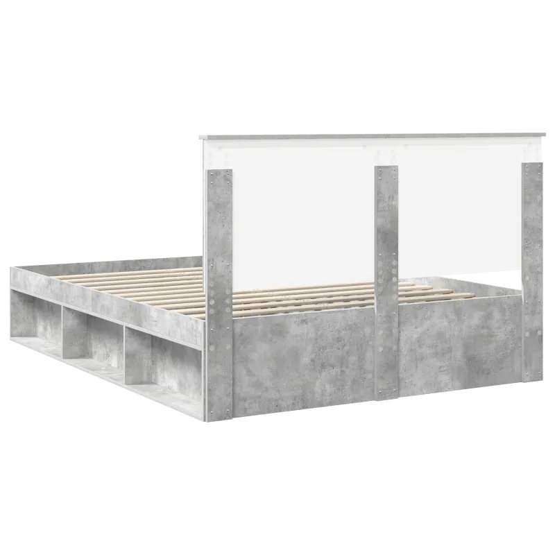 Lovos rėmas Betono pilka 150 x 200 cm Kietos pušies mediena