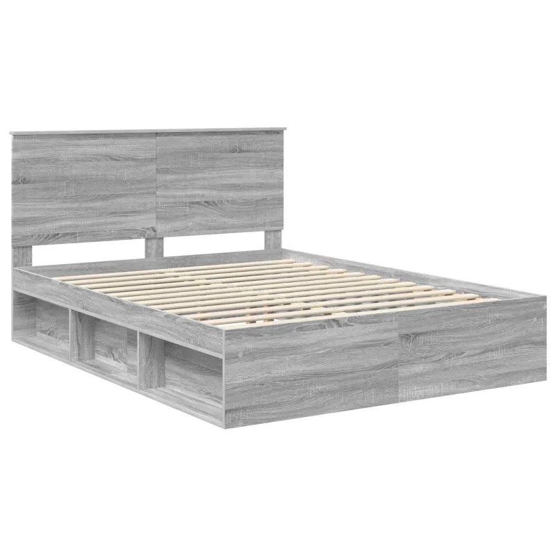 Lovos rėmas Pilkas Sonoma 150 x 200 cm Kietos pušies mediena