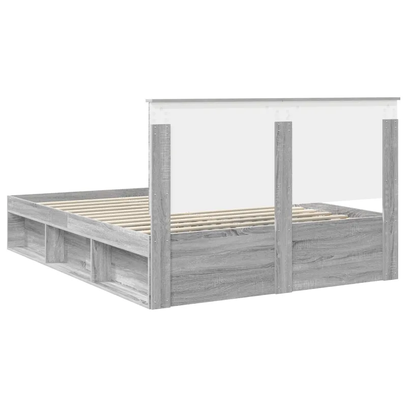 Lovos rėmas Pilkas Sonoma 150 x 200 cm Kietos pušies mediena