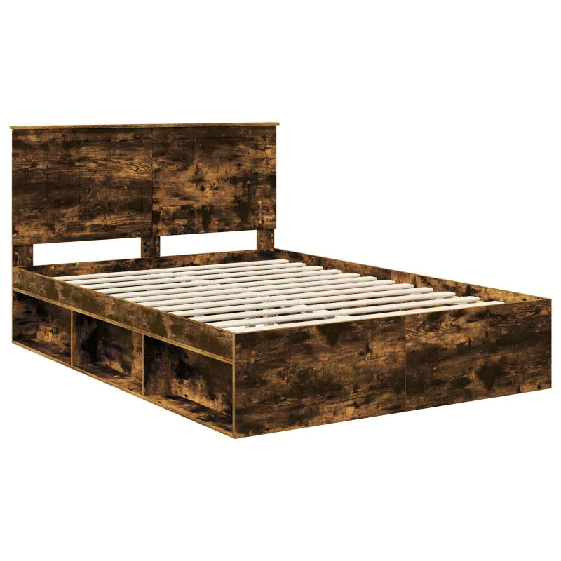 Lovos rėmas Rūkyta ąžuolas 140 x 190 cm Kietos pušies mediena