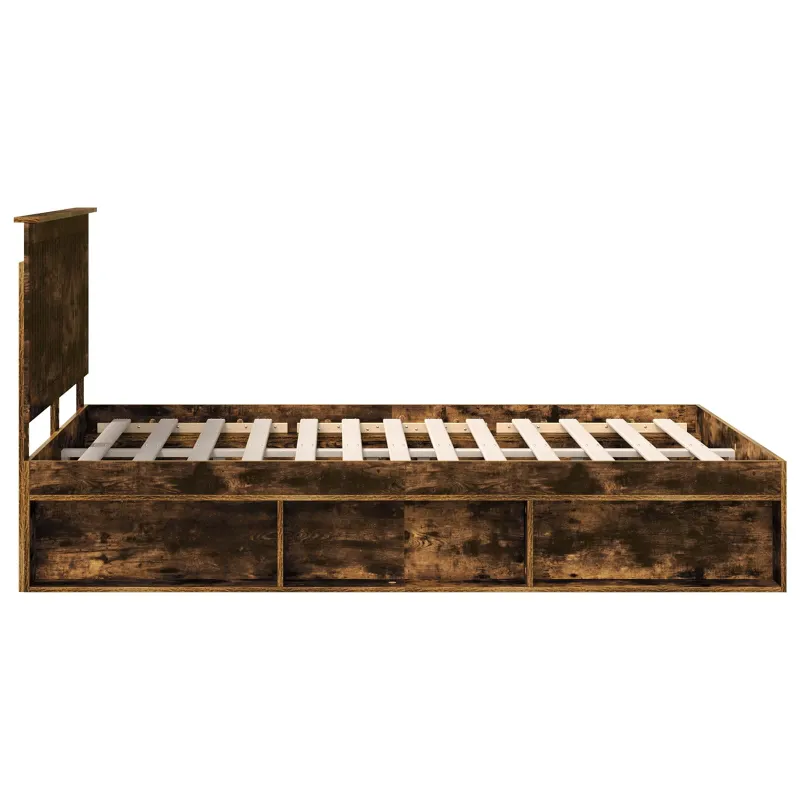 Lovos rėmas Rūkyta ąžuolas 135 x 190 cm Kietos pušies mediena