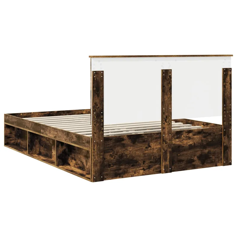 Lovos rėmas Rūkyta ąžuolas 135 x 190 cm Kietos pušies mediena
