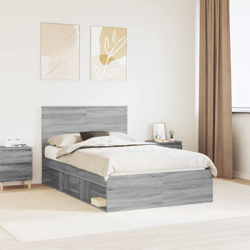 Lovos rėmas Pilkas Sonoma 120 x 190 cm Kietos pušies mediena