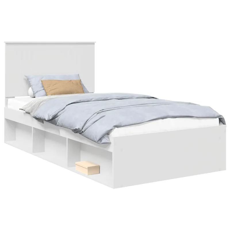 Lovos rėmas Balta 100 x 200 cm Kietos pušies mediena