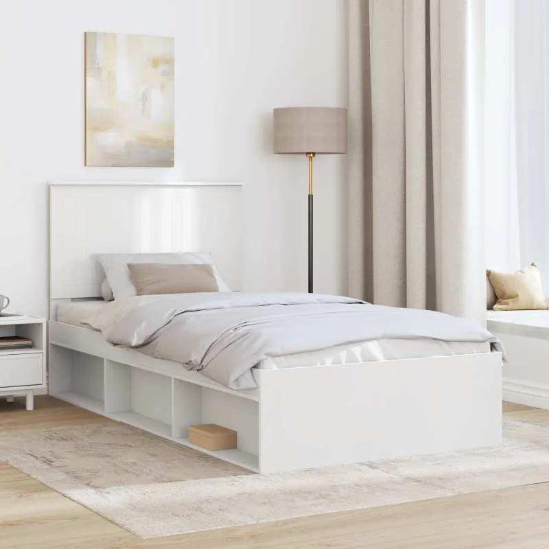 Lovos rėmas Balta 100 x 200 cm Kietos pušies mediena