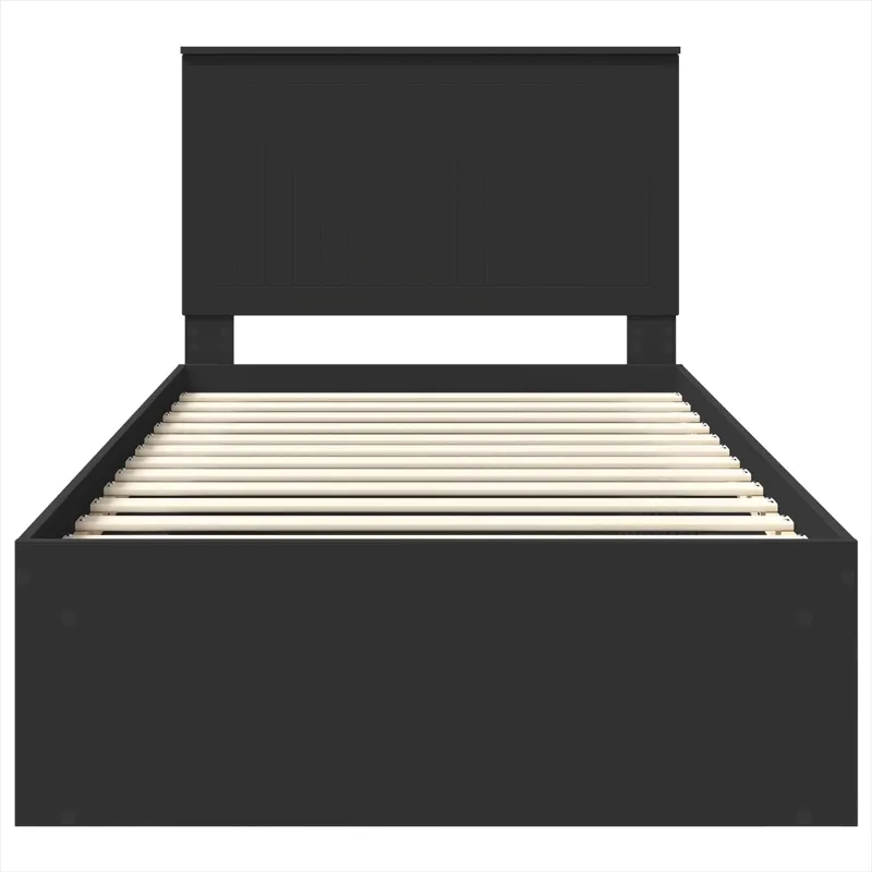Lovos rėmas Juoda 100 x 200 cm Kietos pušies mediena