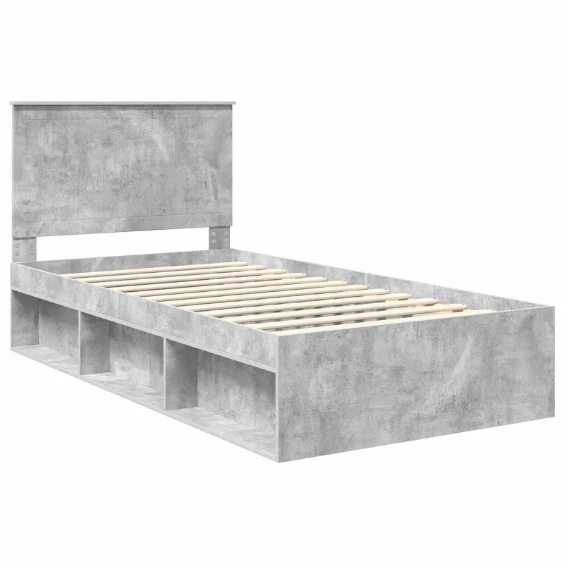Lovos rėmas Betono pilka 100 x 200 cm Kietos pušies mediena