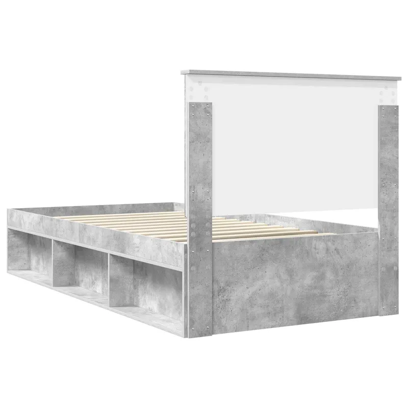 Lovos rėmas Betono pilka 100 x 200 cm Kietos pušies mediena