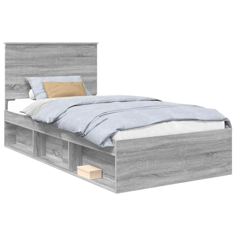 Lovos rėmas Pilkas Sonoma 100 x 200 cm Kietos pušies mediena