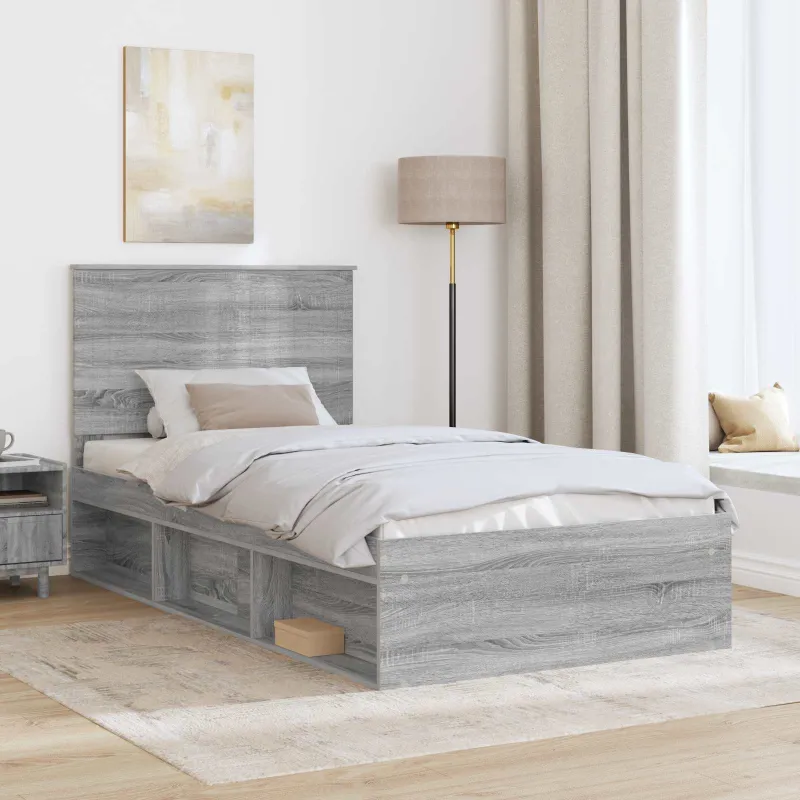 Lovos rėmas Pilkas Sonoma 100 x 200 cm Kietos pušies mediena