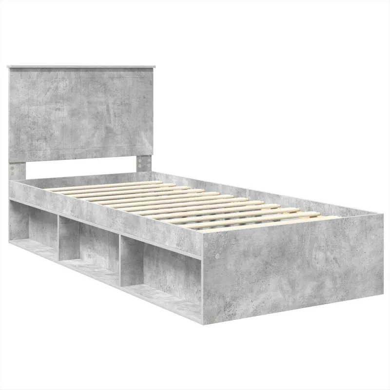 Lovos rėmas Betoninė 90 x 200 cm Kietos pušies mediena