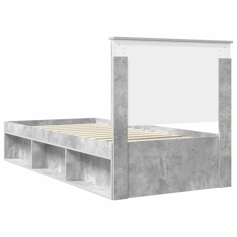 Lovos rėmas Betoninė 90 x 200 cm Kietos pušies mediena