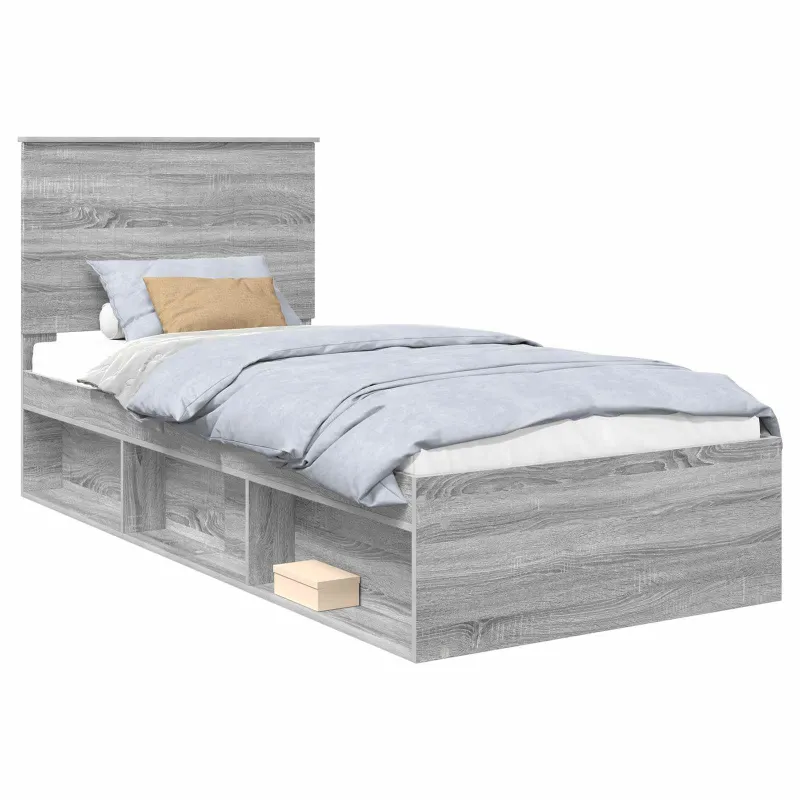 Lovos rėmas Pilkas Sonoma 90 x 190 cm Kietos pušies mediena