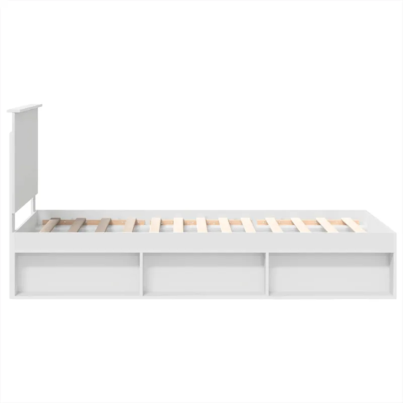 Lovos rėmas Balta 90 x 190 cm Kietos pušies mediena