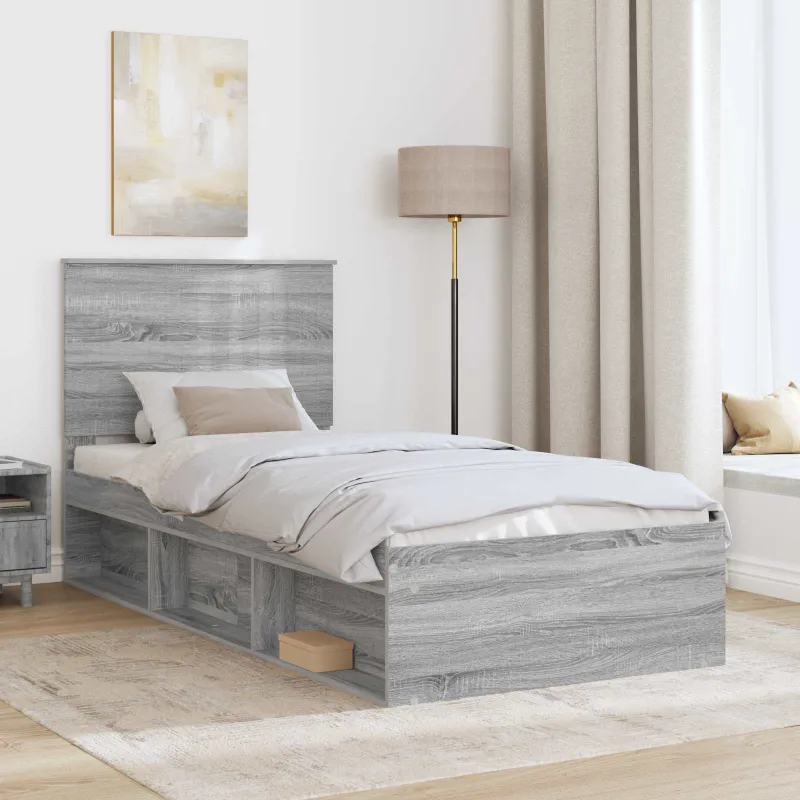 Lovos rėmas Pilkas Sonoma 90 x 190 cm Kietos pušies mediena