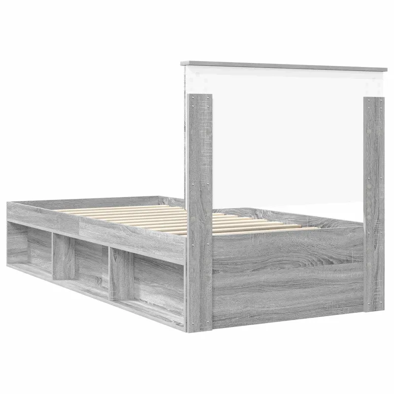 Lovos rėmas Pilkas Sonoma 90 x 190 cm Kietos pušies mediena