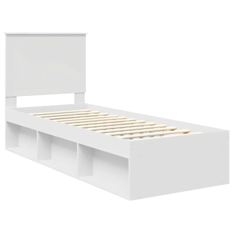 Lovos rėmas Balta 75 x 190 cm Kietos pušies mediena