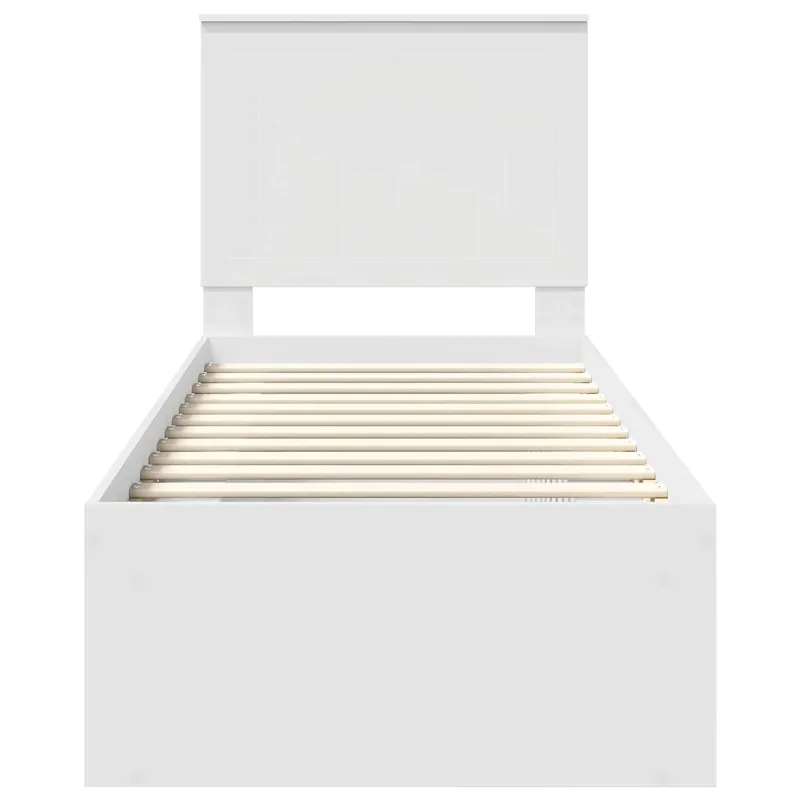 Lovos rėmas Balta 75 x 190 cm Kietos pušies mediena