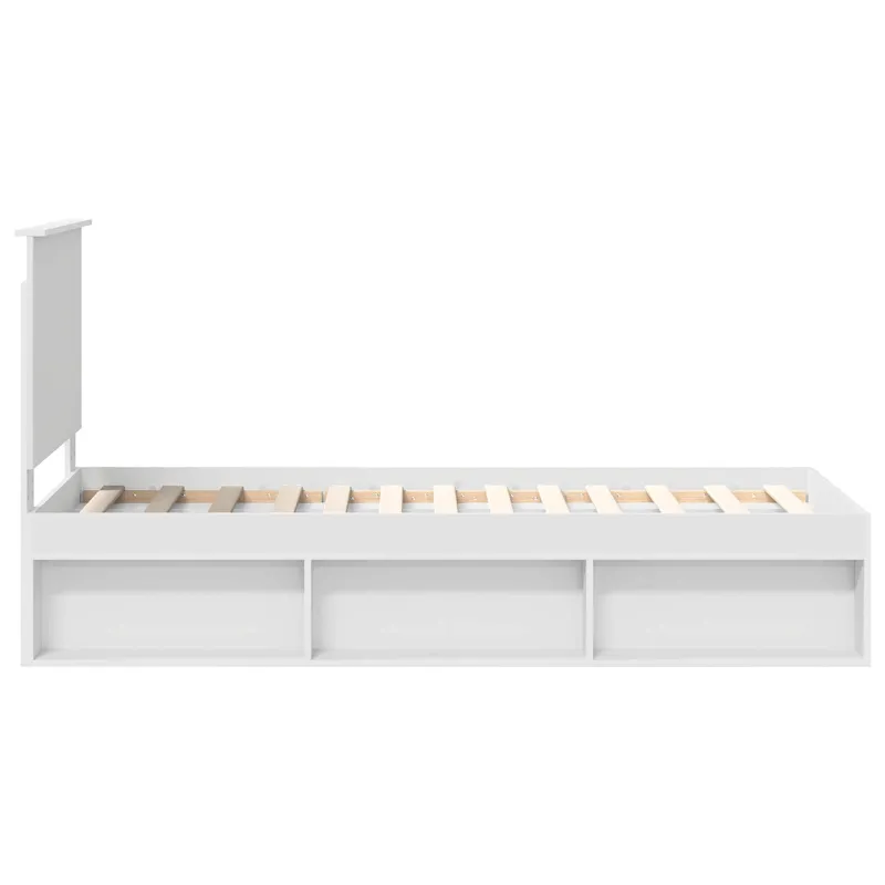 Lovos rėmas Balta 75 x 190 cm Kietos pušies mediena