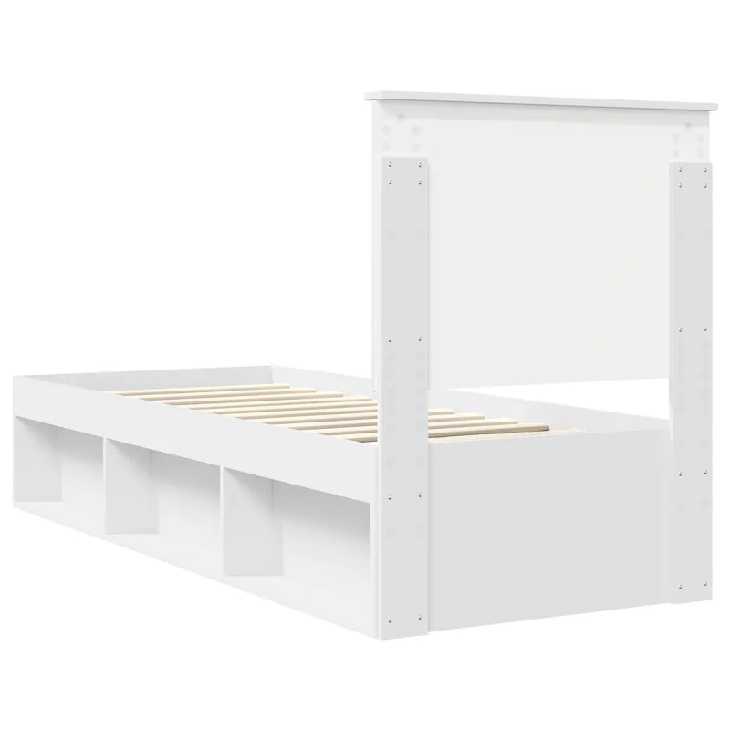 Lovos rėmas Balta 75 x 190 cm Kietos pušies mediena