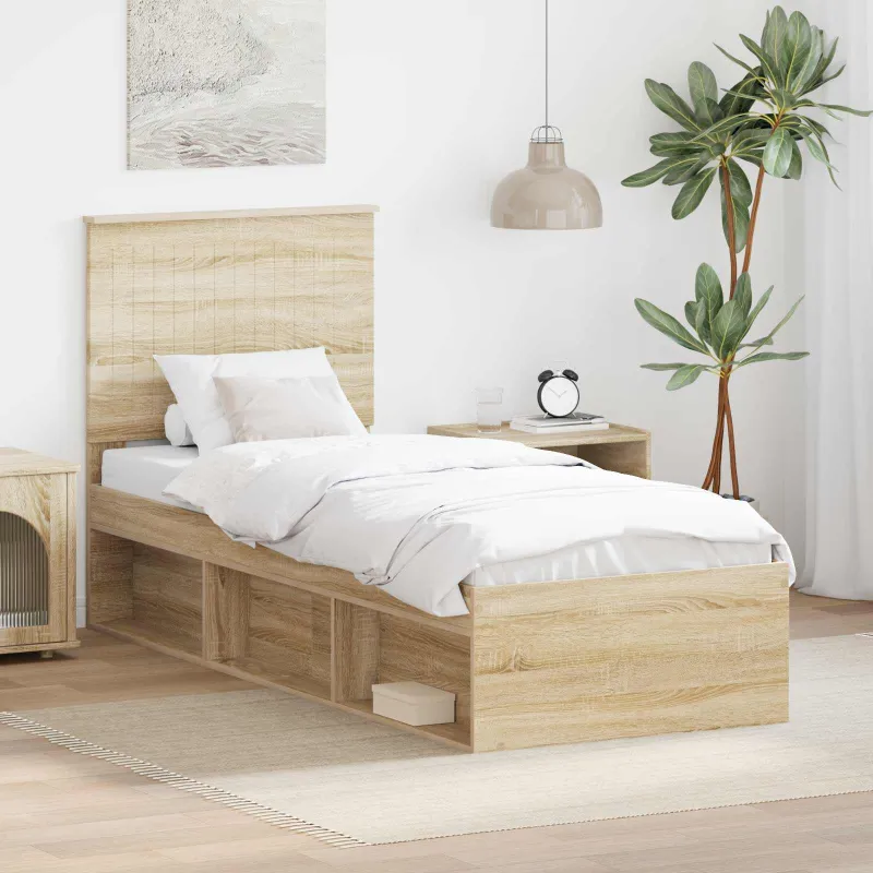 Lovos rėmas Sonoma ąžuolas 75 x 190 cm Kietos pušies mediena