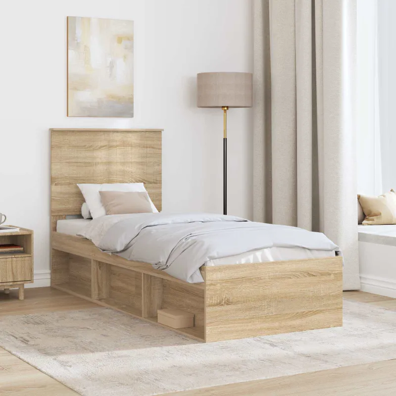 Lovos rėmas Sonoma ąžuolas 75 x 190 cm Kietos pušies mediena