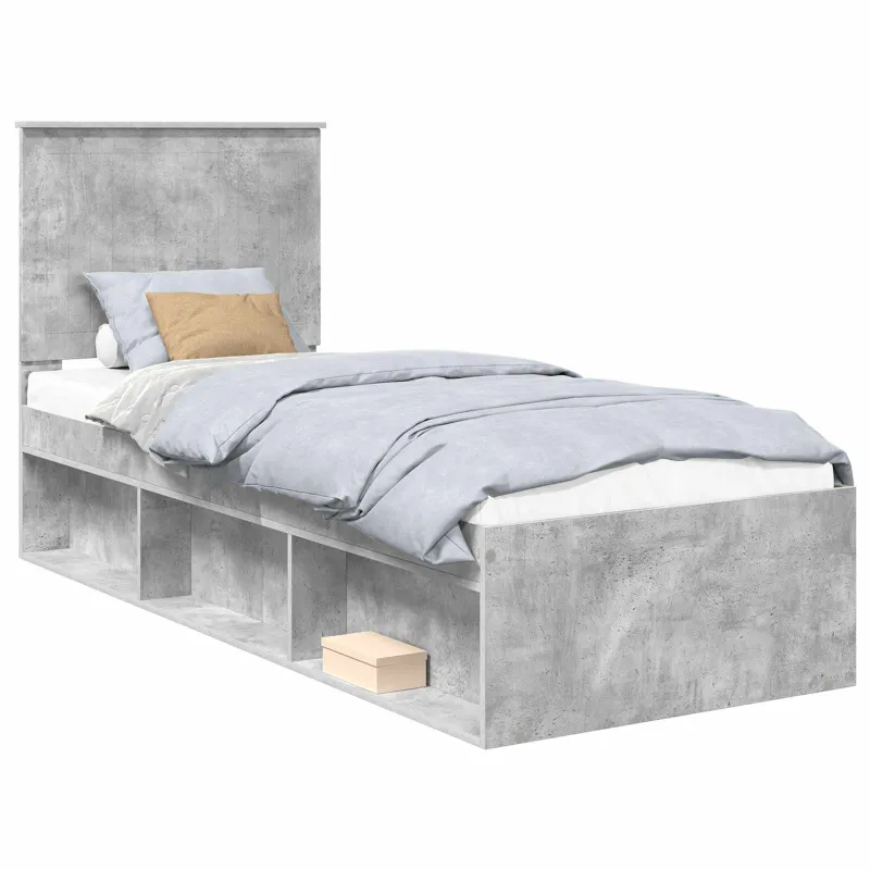 Lovos rėmas Betono pilka 75 x 190 cm Kietos pušies mediena
