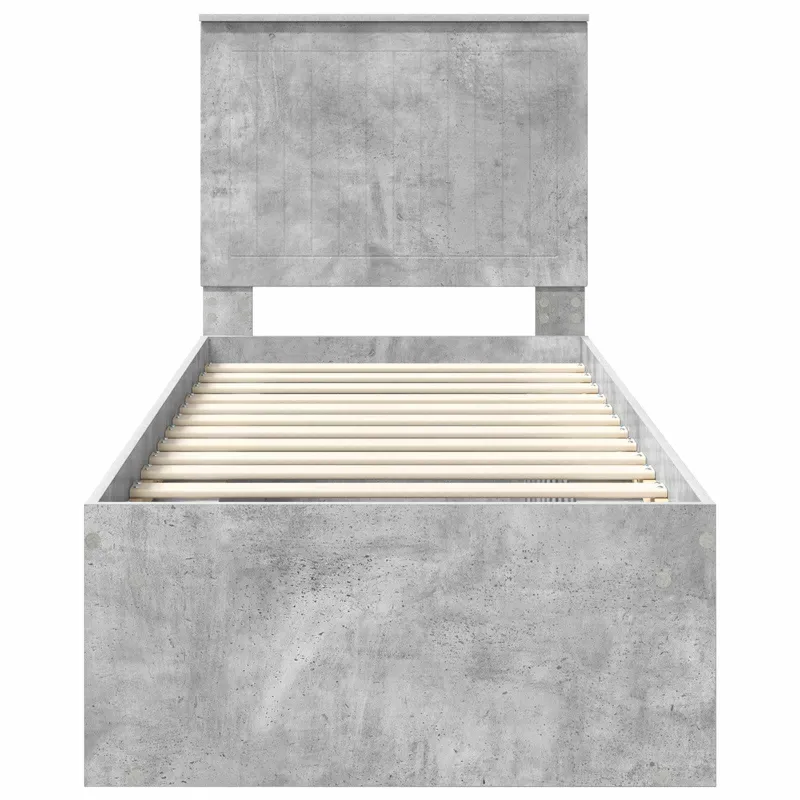 Lovos rėmas Betono pilka 75 x 190 cm Kietos pušies mediena