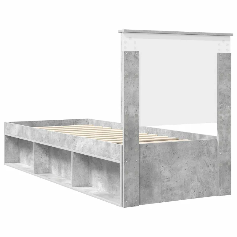 Lovos rėmas Betono pilka 75 x 190 cm Kietos pušies mediena