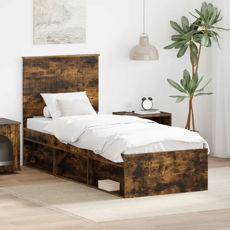 Lovos rėmas Rūkyta ąžuolas 75 x 190 cm Kietos pušies mediena