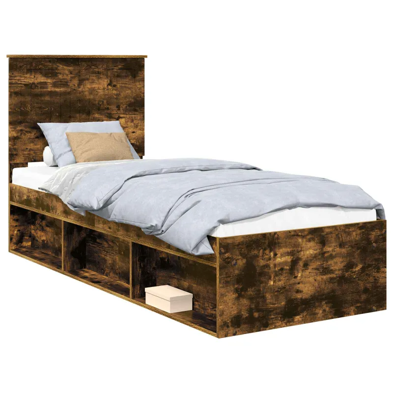 Lovos rėmas Rūkyta ąžuolas 75 x 190 cm Kietos pušies mediena
