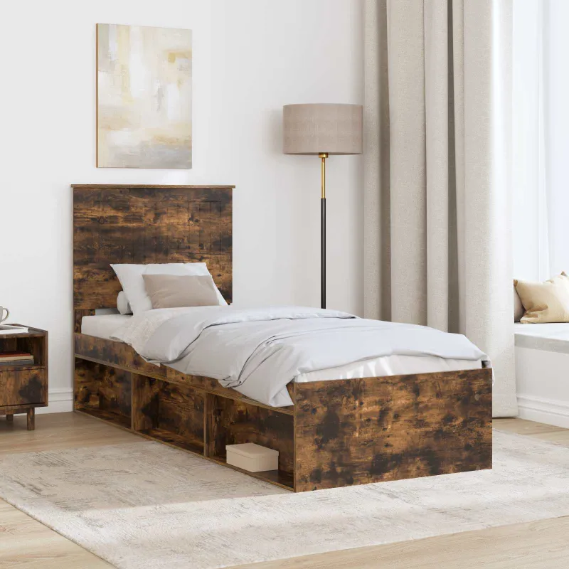 Lovos rėmas Rūkyta ąžuolas 75 x 190 cm Kietos pušies mediena