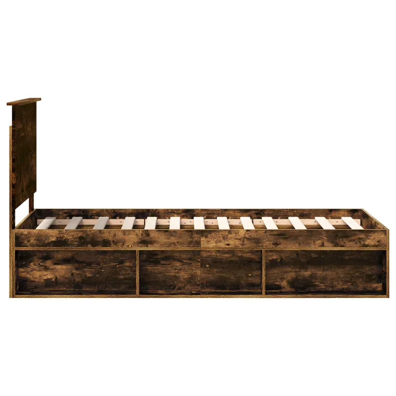 Lovos rėmas Rūkyta ąžuolas 75 x 190 cm Kietos pušies mediena