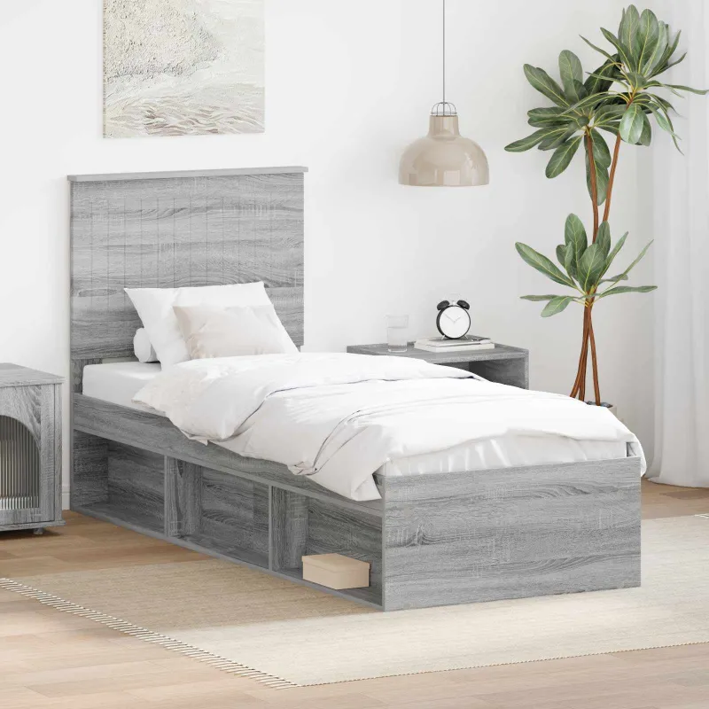 Lovos rėmas Pilkas Sonoma 75 x 190 cm Kietos pušies mediena