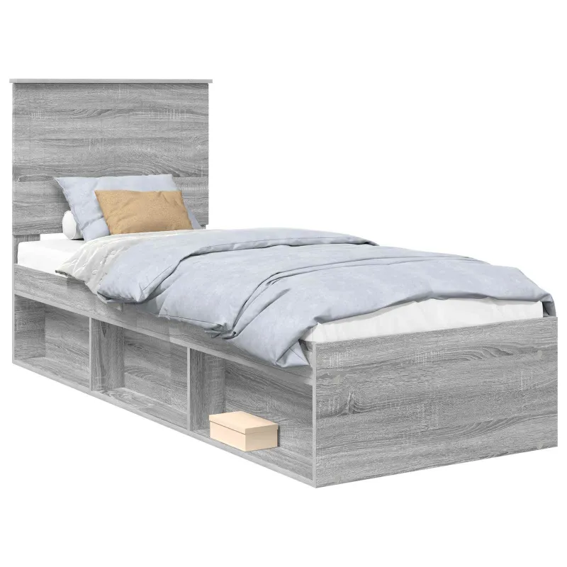 Lovos rėmas Pilkas Sonoma 75 x 190 cm Kietos pušies mediena