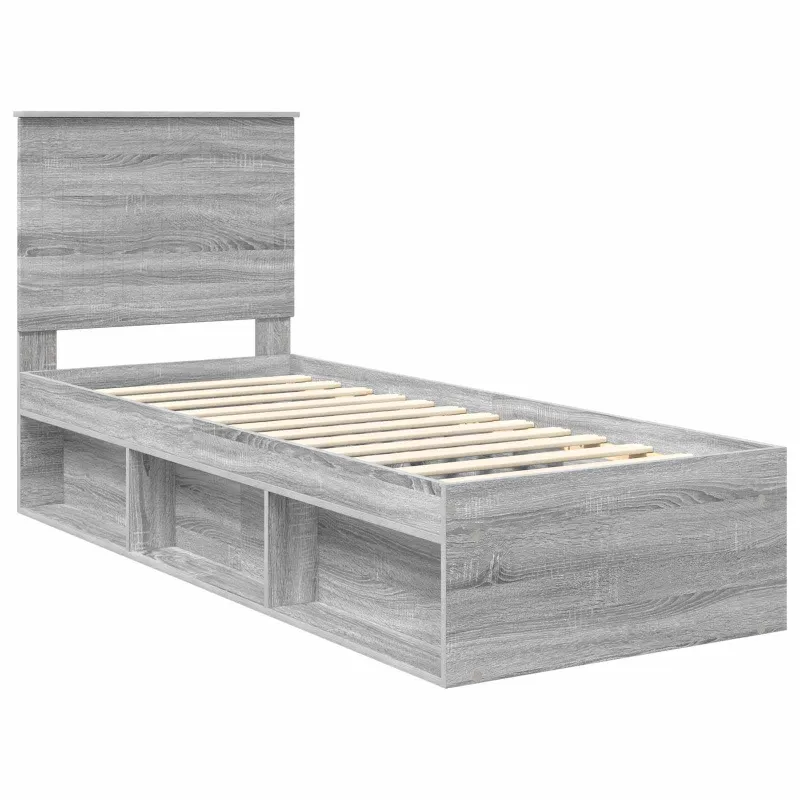 Lovos rėmas Pilkas Sonoma 75 x 190 cm Kietos pušies mediena