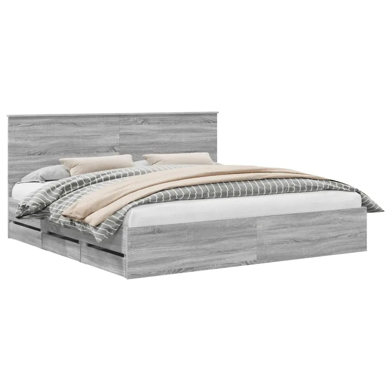 Lovos rėmas Pilkas Sonoma 200 x 200 cm Inžinerinė mediena
