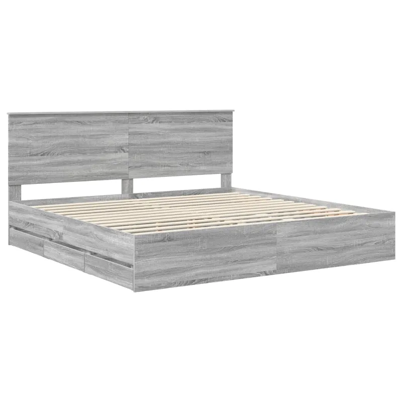 Lovos rėmas Pilkas Sonoma 200 x 200 cm Inžinerinė mediena