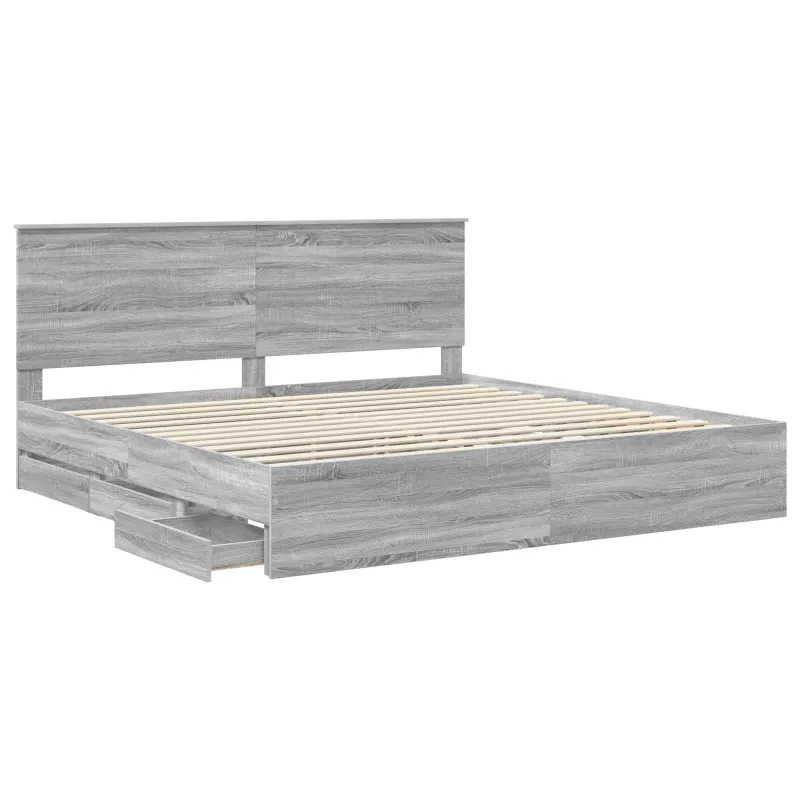 Lovos rėmas Pilkas Sonoma 200 x 200 cm Inžinerinė mediena