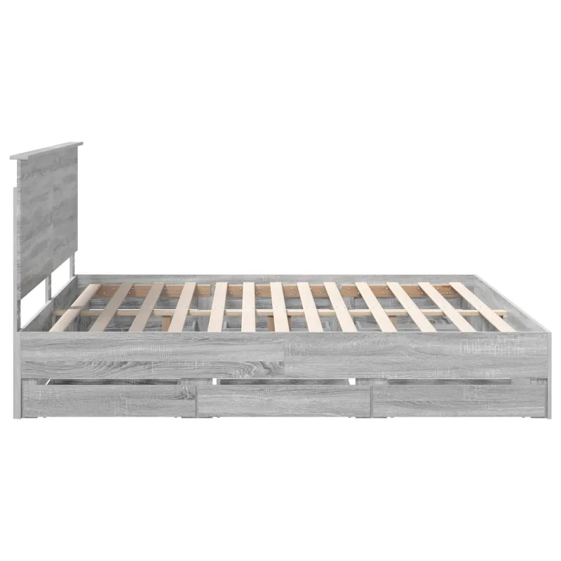 Lovos rėmas Pilkas Sonoma 200 x 200 cm Inžinerinė mediena
